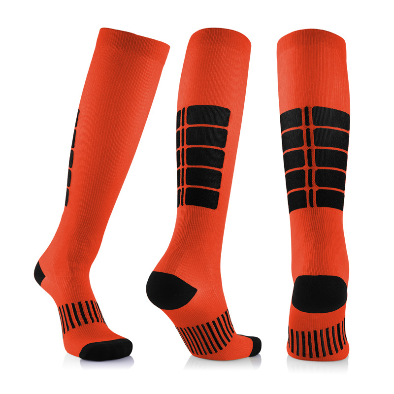 Knee High Compression Socks Long-barreled Thick Stripes Running Outdoor Sports Socks Compression Stockings